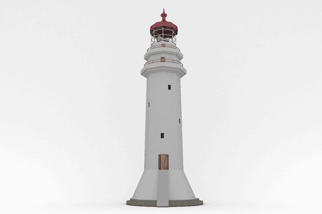 Elegant White Lighthouse on Transparent Backdrop