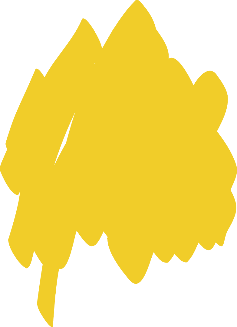 Yellow Abstract Shapes with Copy Space on Transparent Background