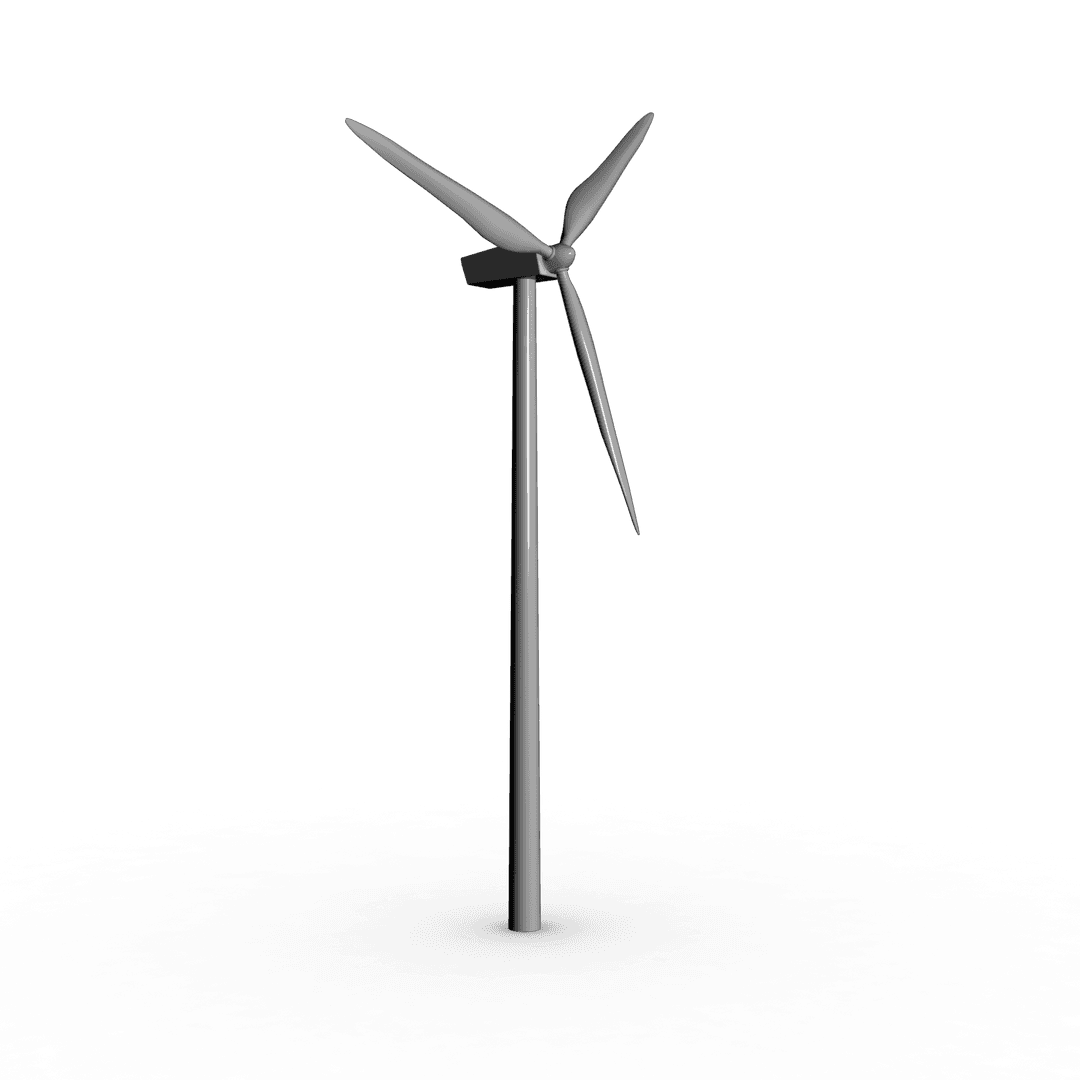 White Windmill on Transparent Background for Eco-Friendly Projects