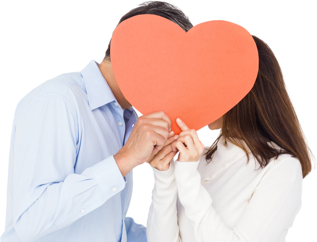 Couple Holding Large Heart for Valentine's Day in Transparent Background - Download Free Stock Images Pikwizard.com