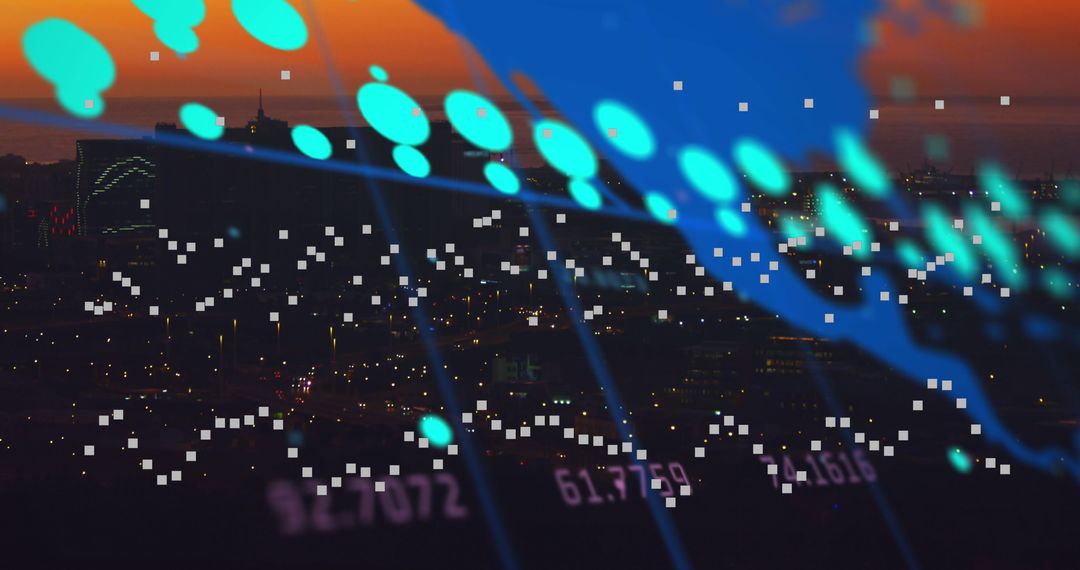 Futuristic Digital Display with Global Data Visualization