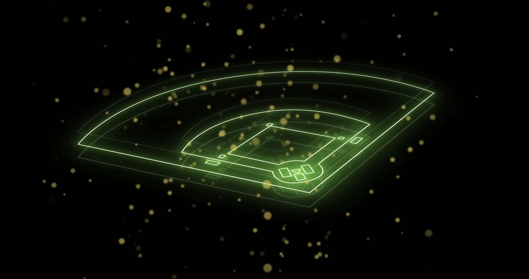 Futuristic Glowing Baseball Field with Digital Swirl Effect