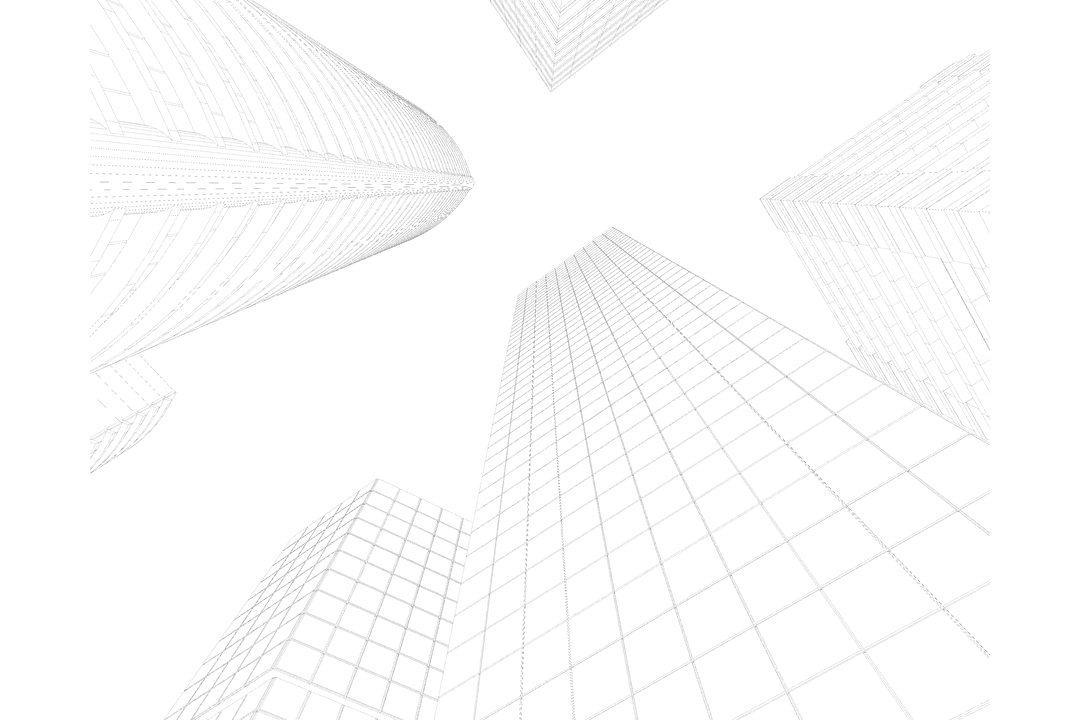 Transparent Modern Cityscape with Glass Buildings Dimensional Design