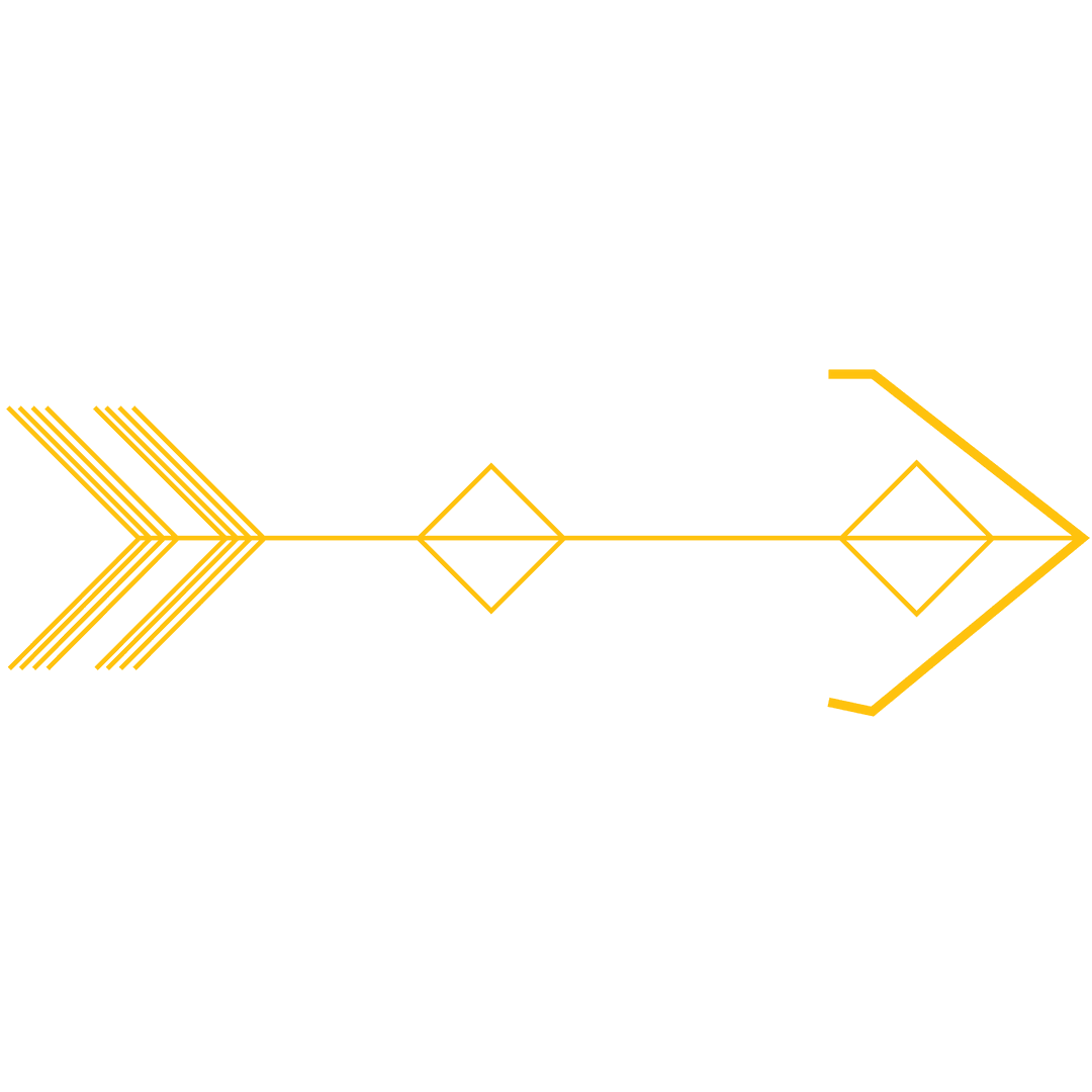 Decorative Yellow Directional Arrow on Transparent Background
