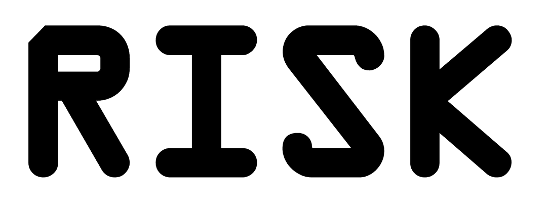 Black 'Risk' Text on Transparent Background for Clear Design