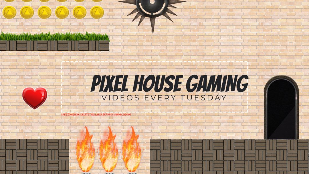 Pixel Art Themed Gaming Video Promotion Template with Heart and Coins - Download Free Stock Templates Pikwizard.com