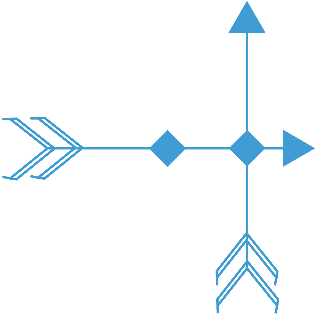 Blue Transparent Crossed Arrows Vector Illustration