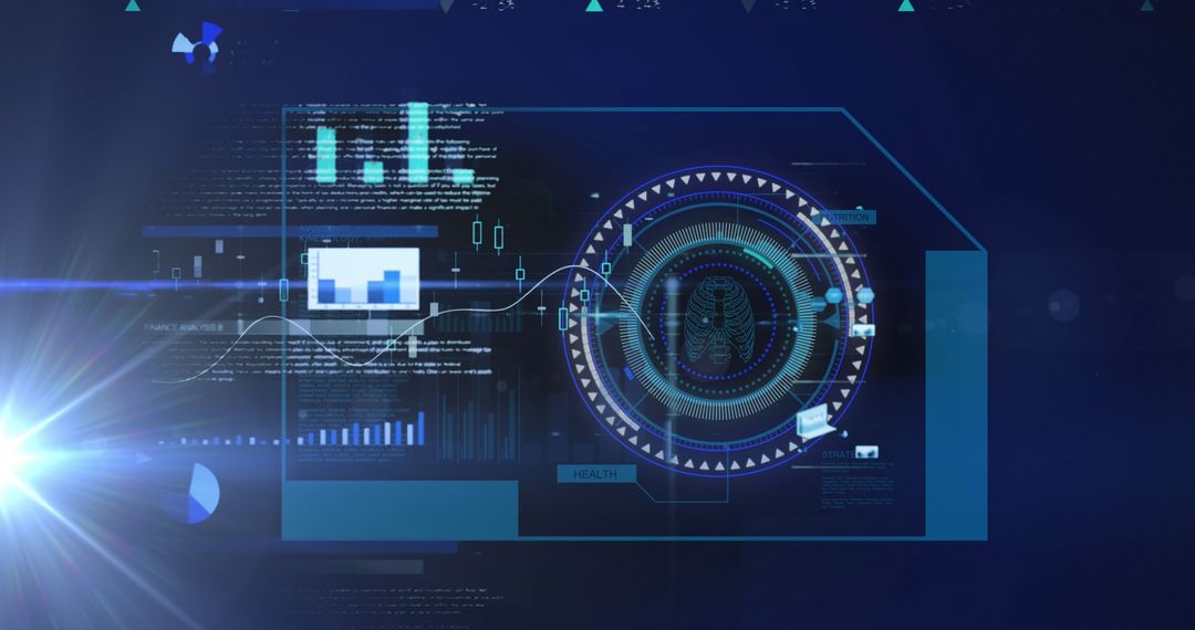 futuristic digital interface with data processing and analysis - Free Images, Stock Photos and Pictures on Pikwizard.com