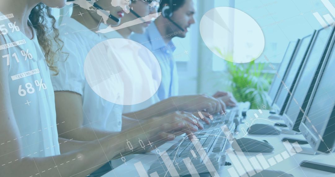 Business Team Analyzing Digital Data Strategy in Modern Office