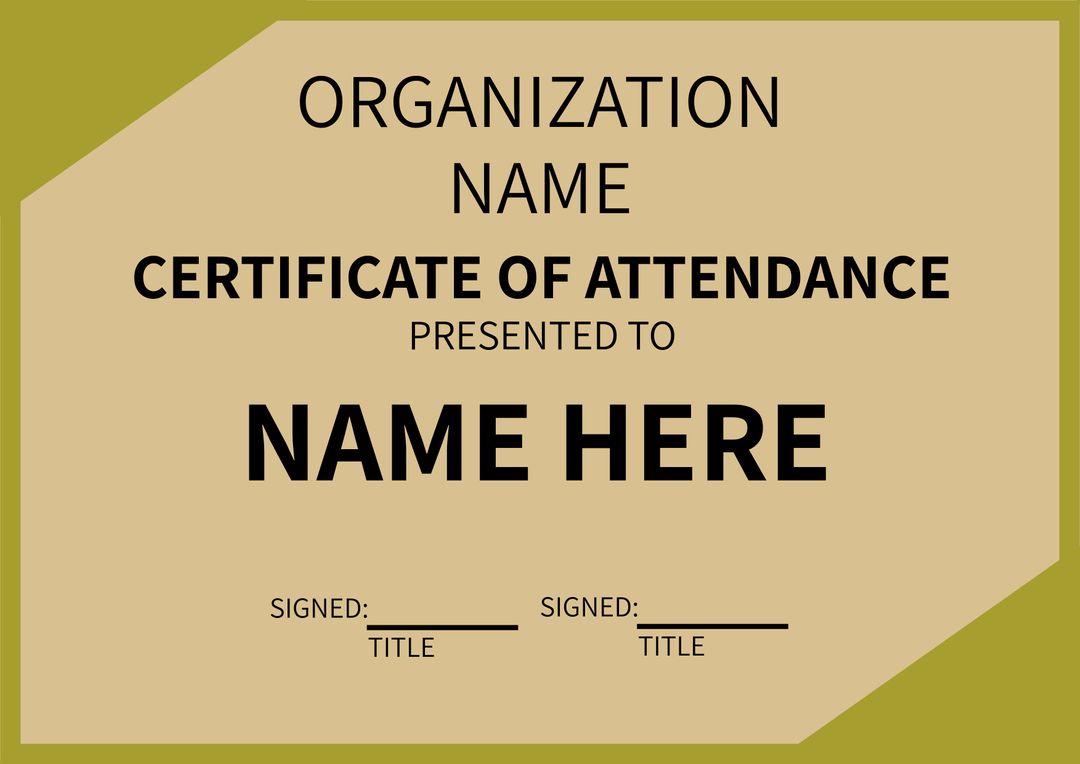 Modern Certificate of Attendance Template for Seminars and Workshops - Download Free Stock Templates Pikwizard.com