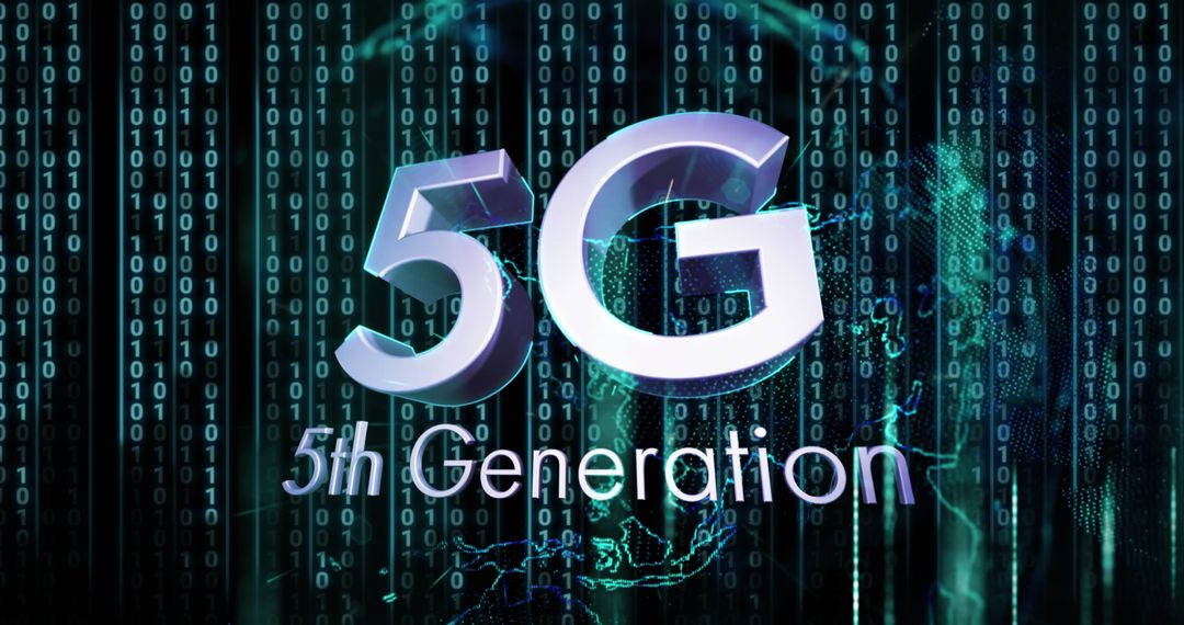 5G Network Digital Interface with Binary Code - Free Images, Stock Photos and Pictures on Pikwizard.com