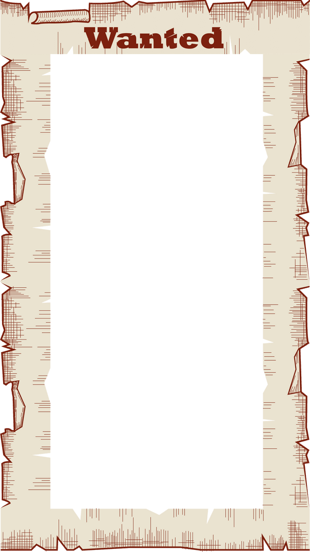 Vintage Wanted Poster Template with Rustic Torn Border