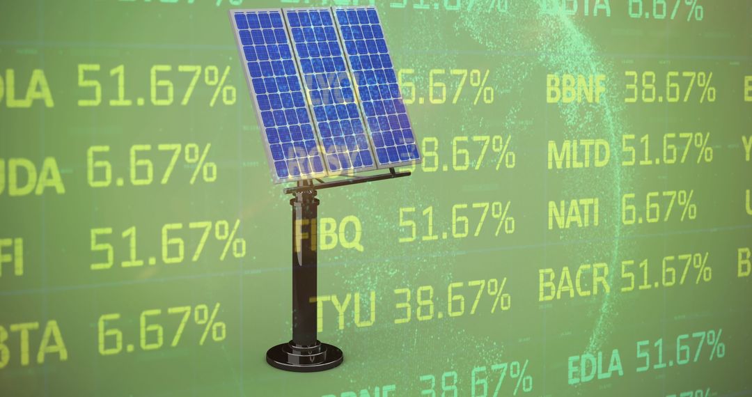 Solar Panel Investment in Digital Stock Market Concept