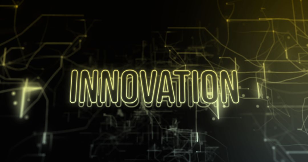 Illuminated Innovation Text with Digital Interface Effects