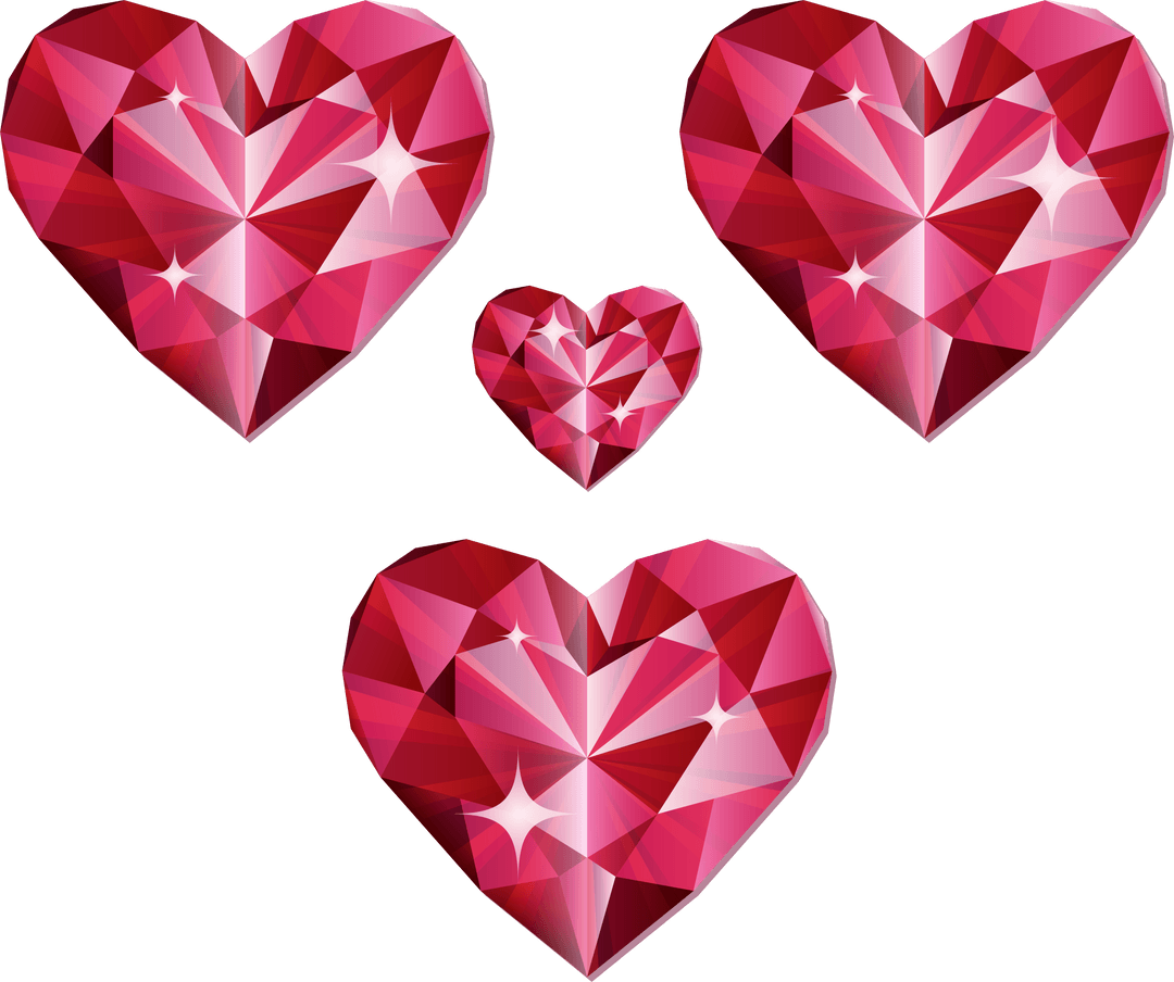 Transparent Faceted Geometric Ruby Hearts Design - Download Free Stock Images Pikwizard.com