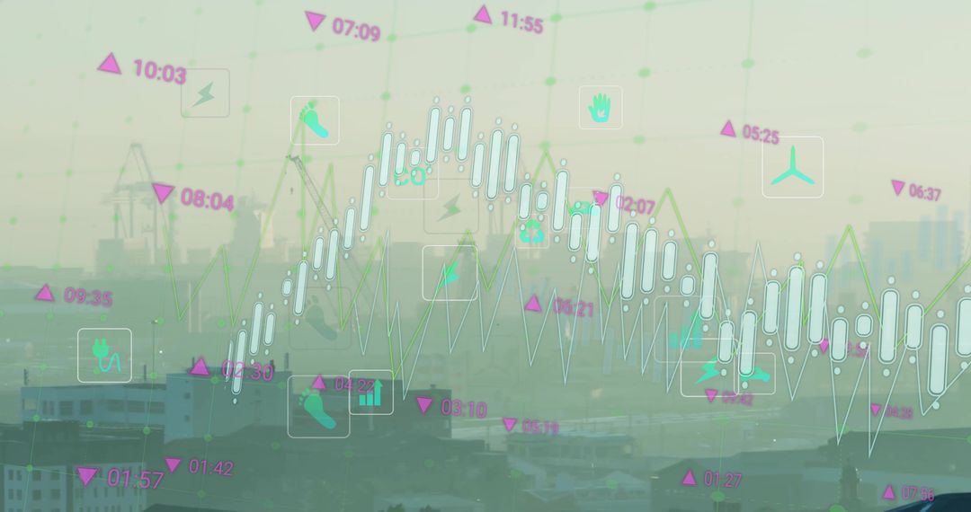 Port Analytics Overlay at Industrial Harbor with Data Visualization