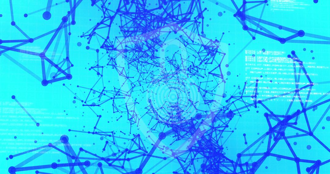 Digital Shield with Padlock Over Blue Network Connections