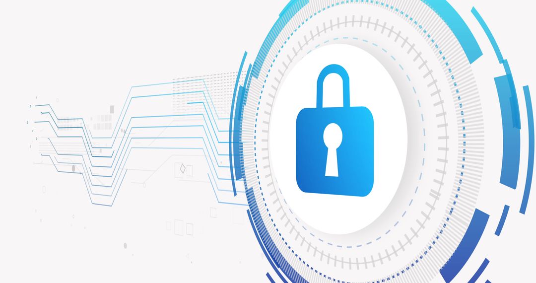 Tech Cybersecurity Technology with Digital Padlock Illustration