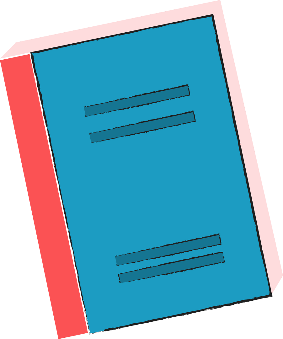 Colorful Notebook Illustration on Transparent Background