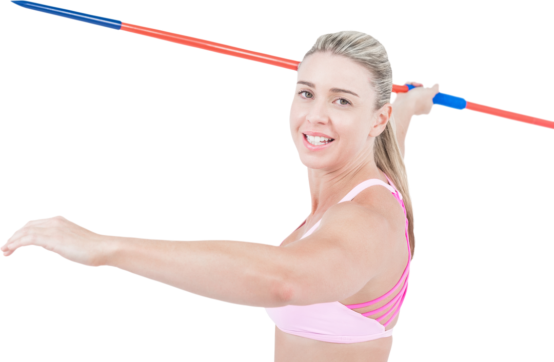 Energetic Young Woman Wielding Javelin on Transparent Background - Download Free Stock Images Pikwizard.com