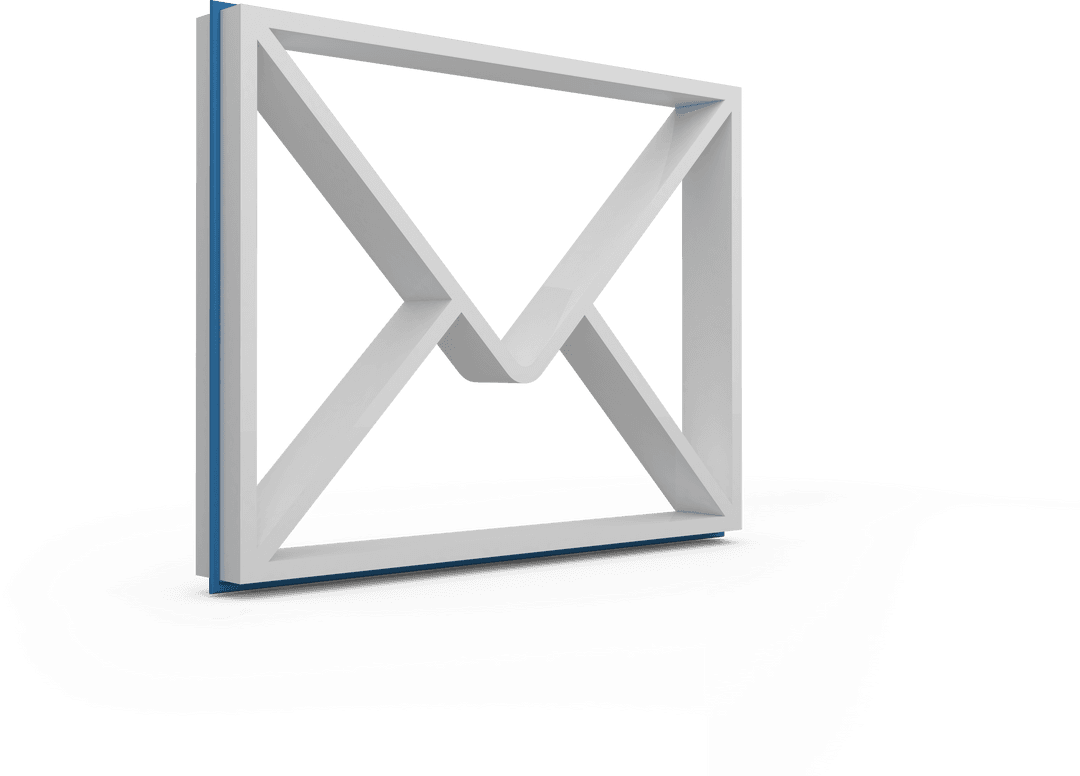 3D Transparent Unread Message Icon on Blue Border