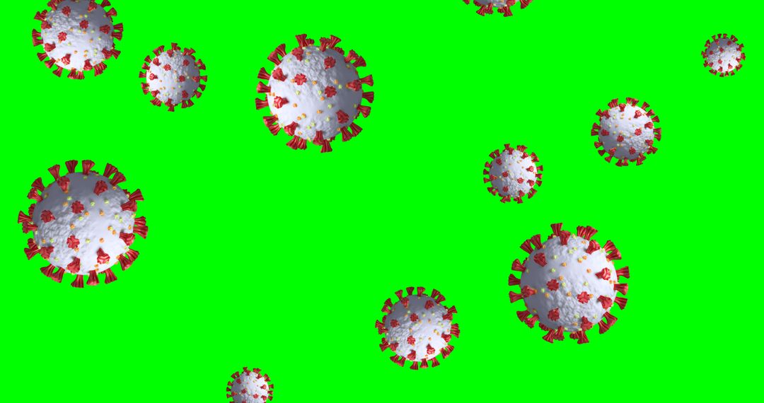 Spinning Covid-19 Cells on Green Screen for VFX