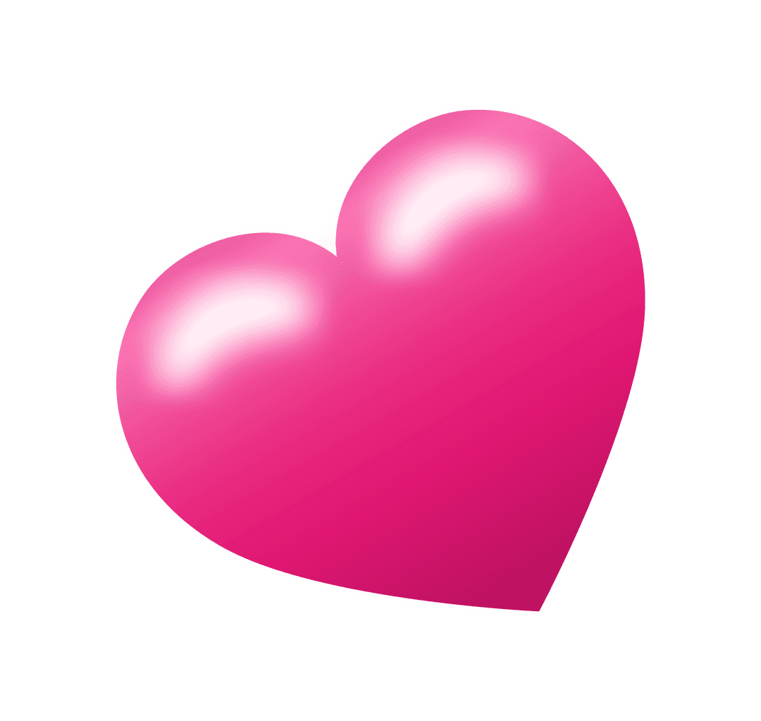 Pink Gradient Heart Icon on Transparent Background