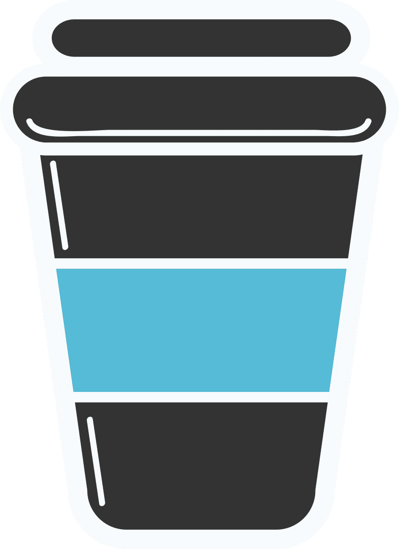 Stylish Coffee Cup Illustration on Transparent Background