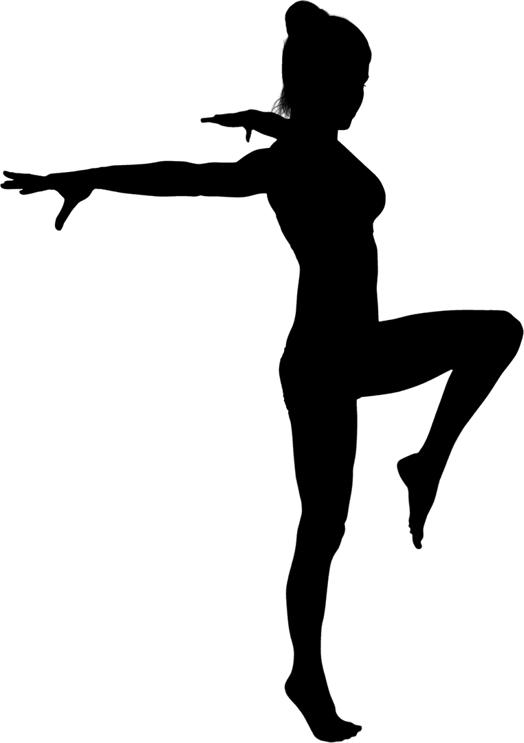 Transparent Fit Athlete Balancing on One Leg