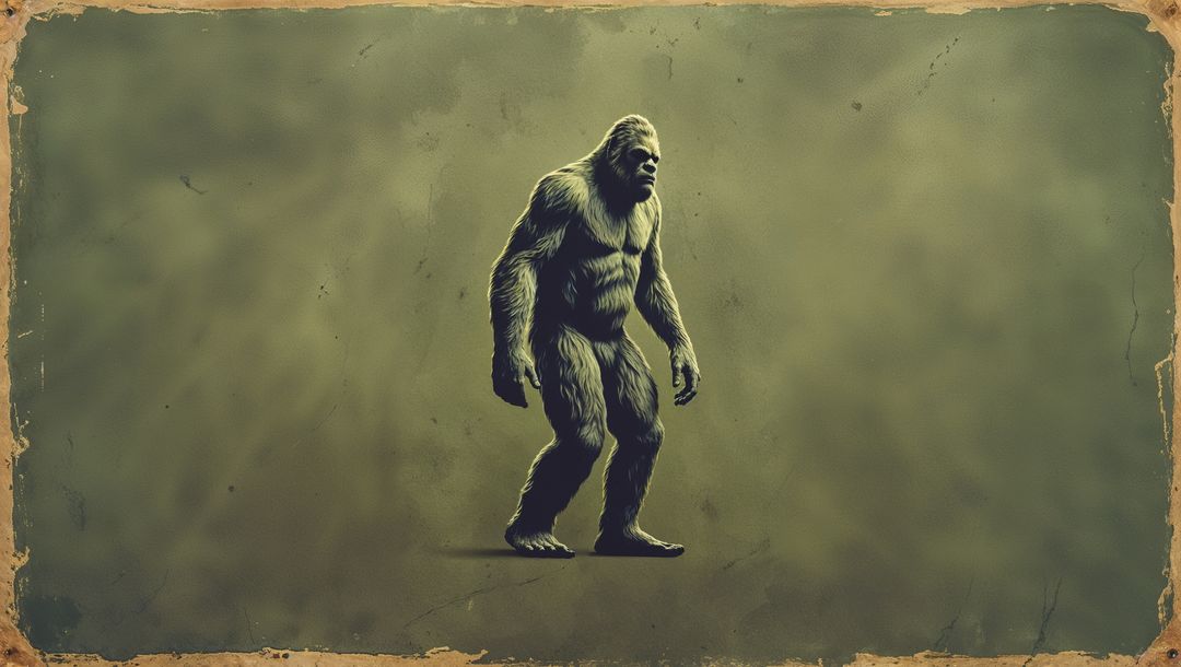 Mythical Creature Walking on Textured Vintage Background