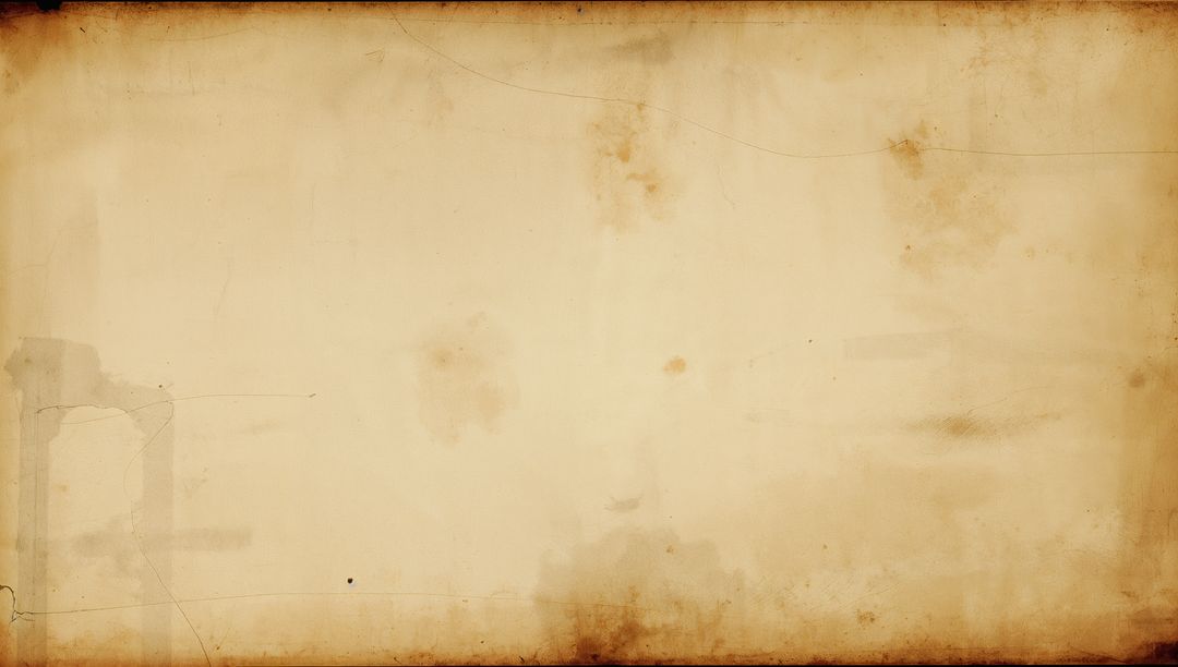 Showing Aged Paper with Burned Edges, Water Stains and Creases for Vintage Design