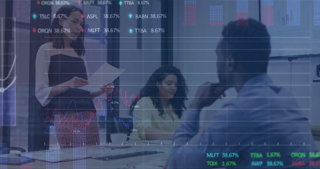 Financial Analysts Collaborating on Digital Data Strategies