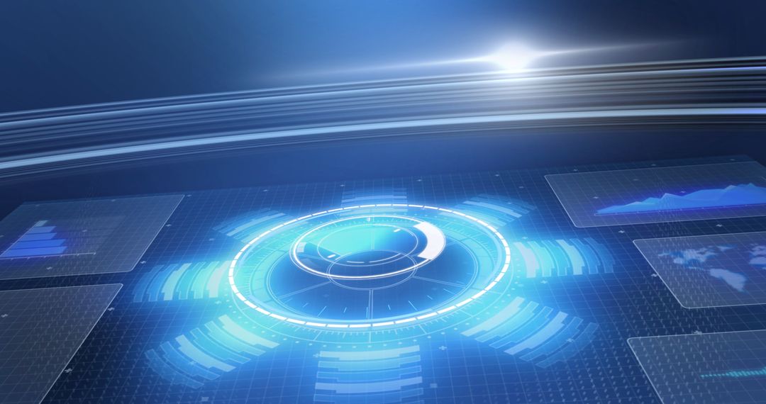 Futuristic Digital Interface with Scope Scanning Graphics