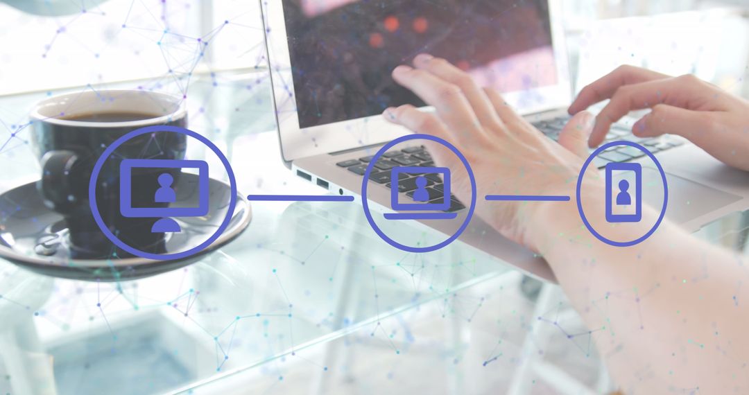 Digital Connectivity with Communication Technology Icons