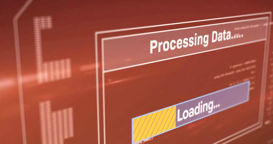 Digital data processing interface with loading progress