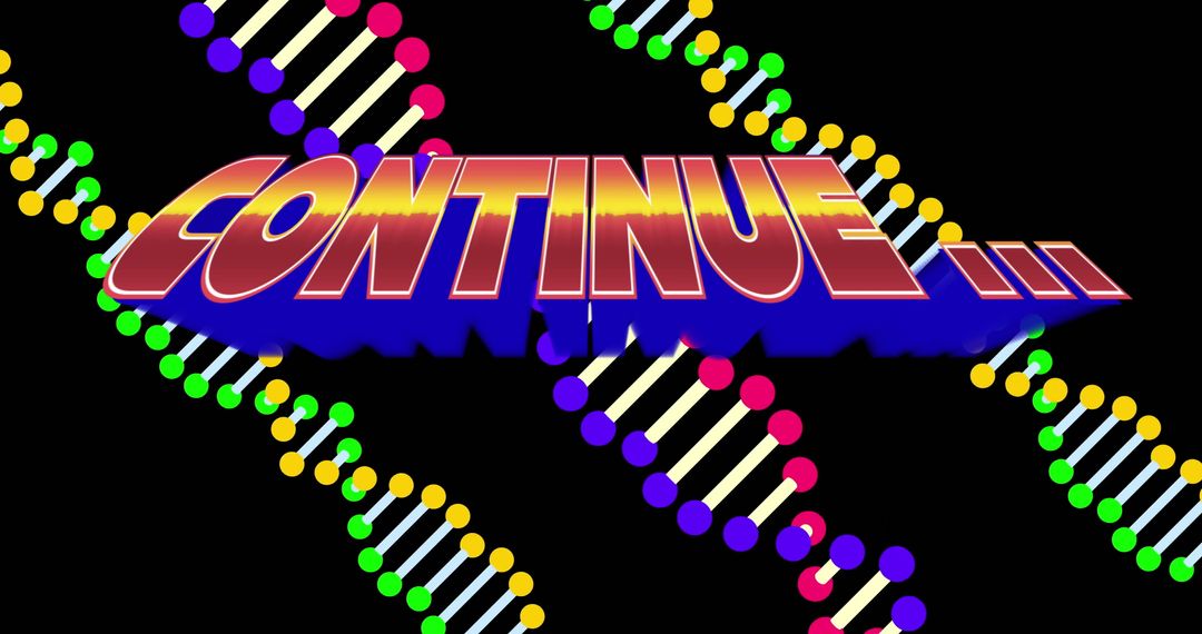 Futuristic Digital Art with 3D Gradient Text and DNA Helix