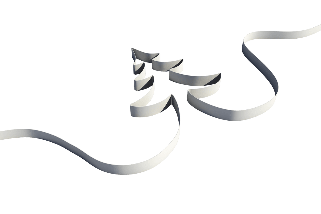 Elegant Ribbon Forming Transparent Christmas Tree Shape