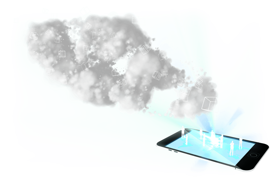 Digital Interface with Smartphone and Floating Cubes on Transparent Background - Download Free Stock Images Pikwizard.com