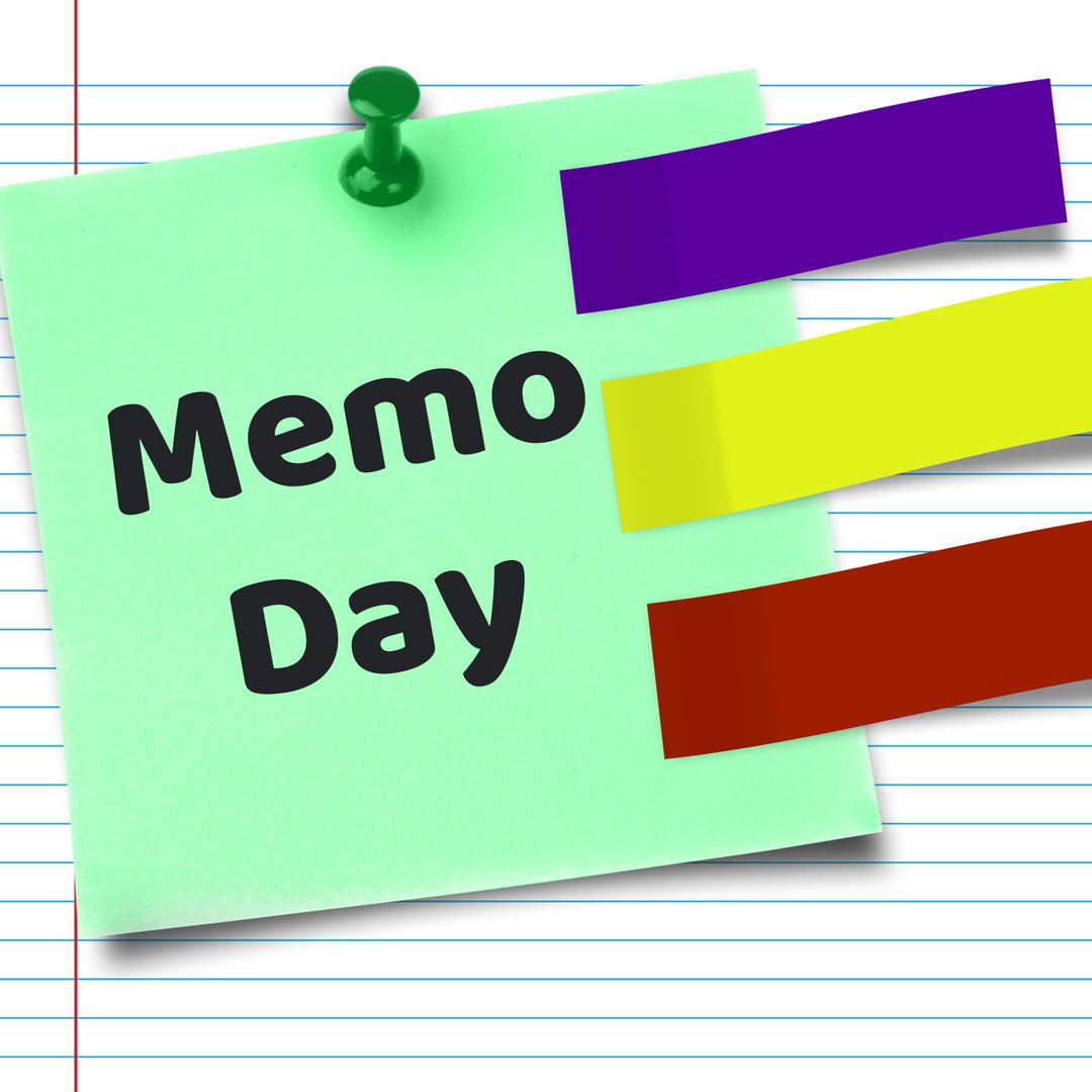 Memo Day Concept with Colorful Sticky Notes on Lined Paper - Download Free Stock Images Pikwizard.com