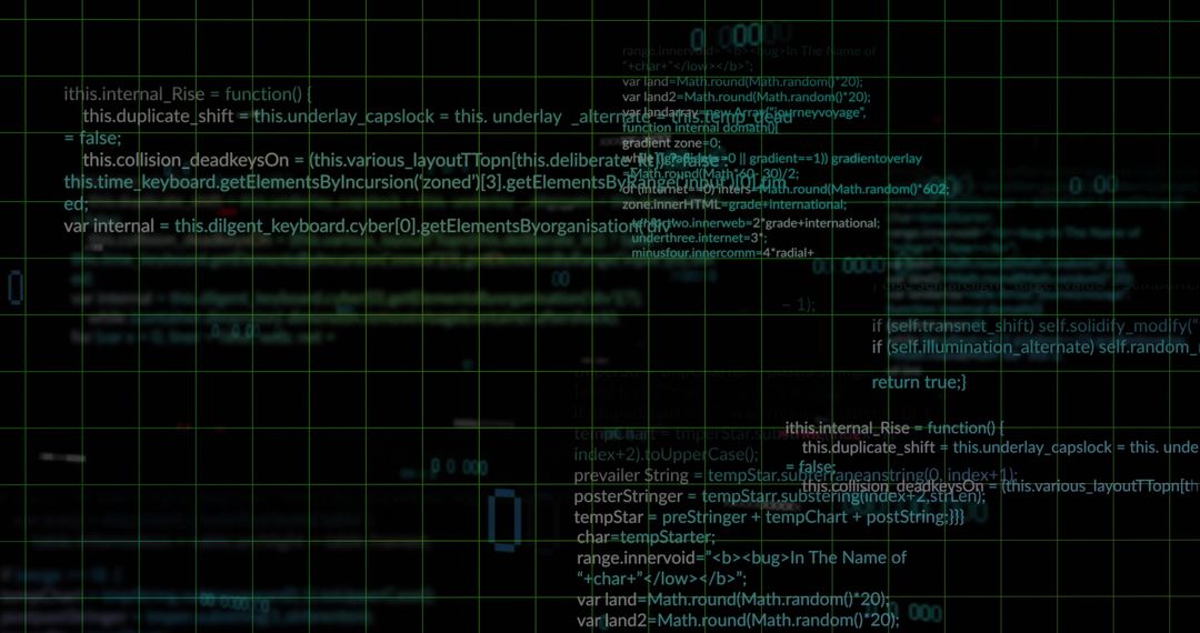 Futuristic Cyber Code Interface on Grid Screen