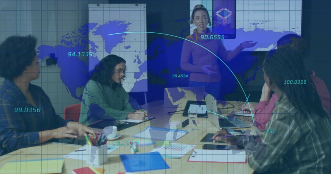 Business Presentation with Global Networking Concepts Overlay