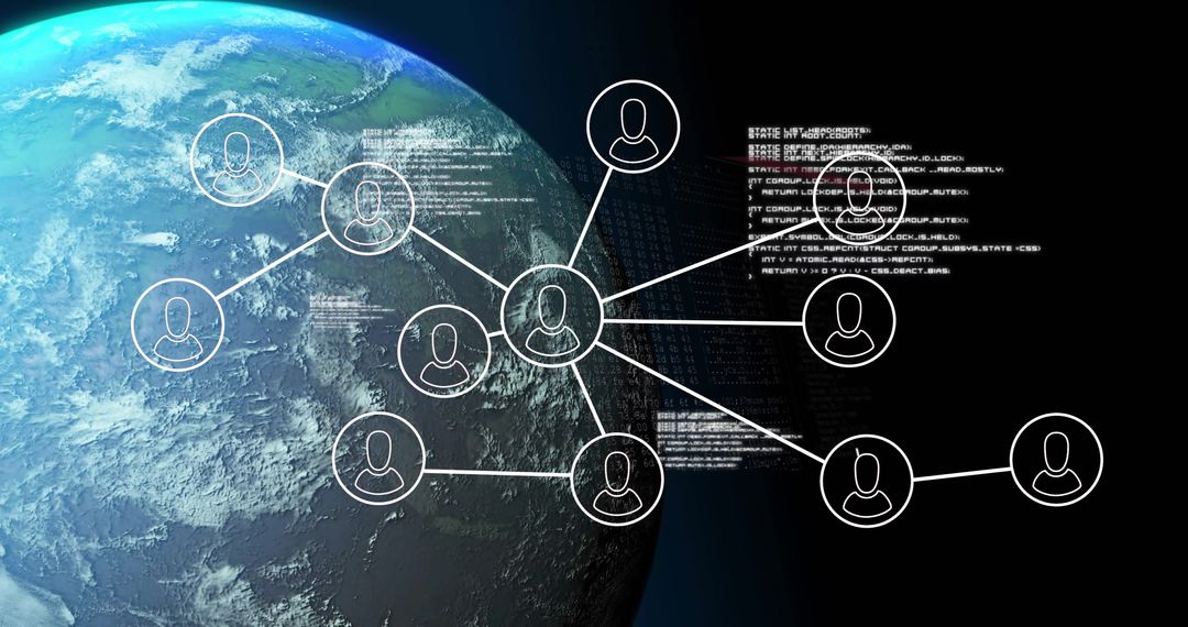 Global Network Connections over Earth Highlighting data Flow