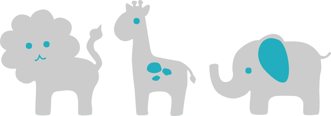 Cute African Animals Vector on Transparent Background