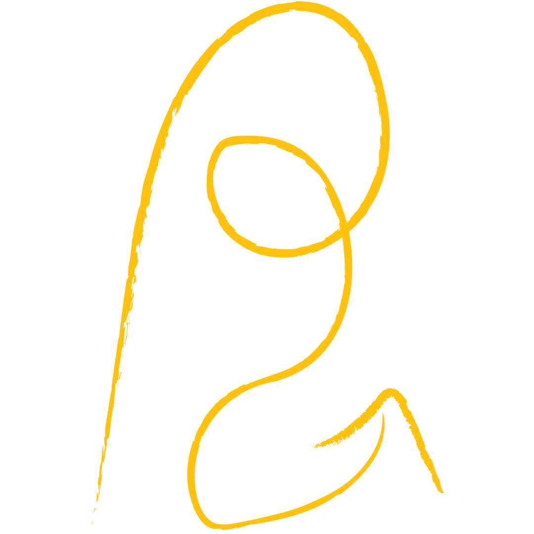 Abstract Yellow Spiral Arrow on Transparent Background