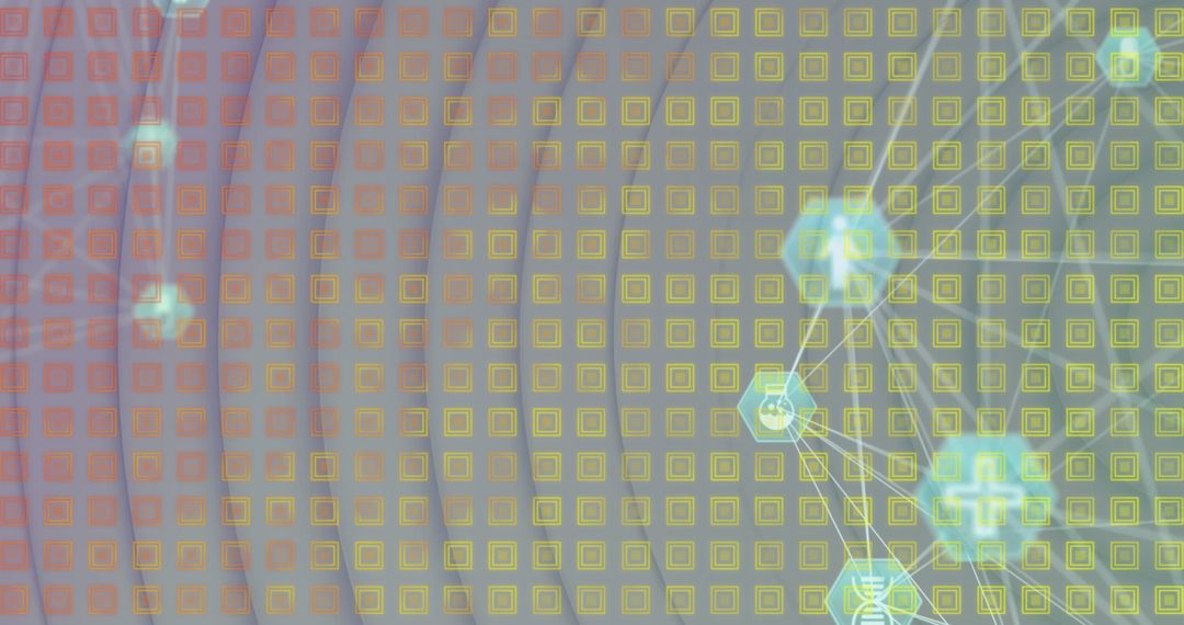 Abstract Digital Globe with Network Connections on Grid Background