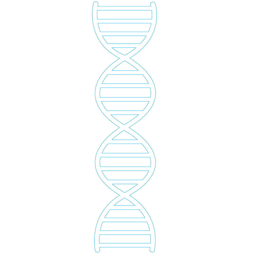 Blue DNA Strand Vector on Transparent Background