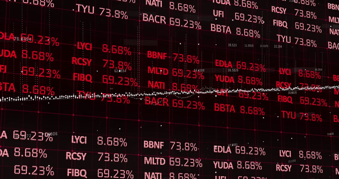 Digital Data Visualization with Red Analytics on Black Background