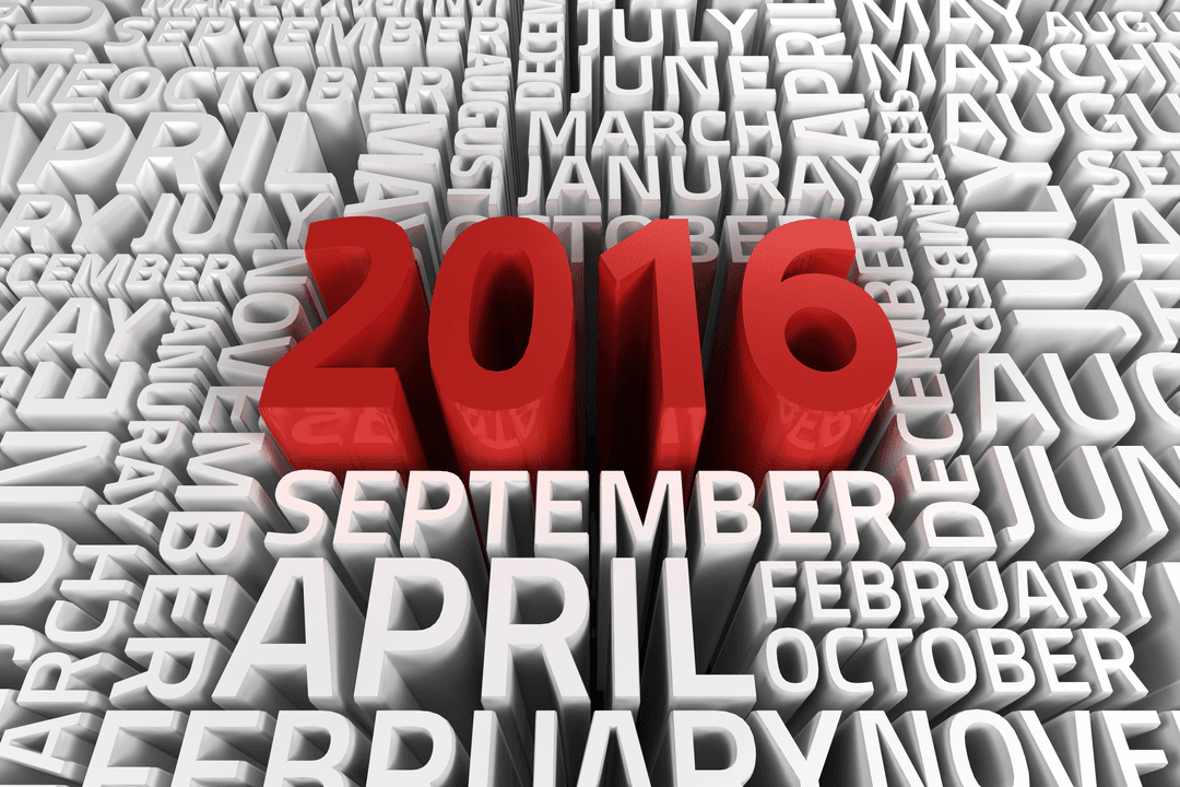 2016 Year Bold Illustration with Transparent Background Effects