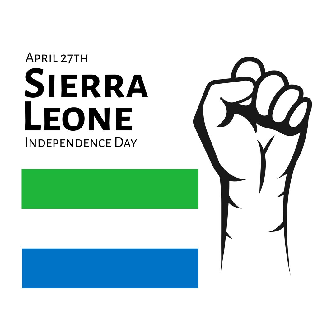 Sierra Leone Independence Day Celebration with Fist Icon