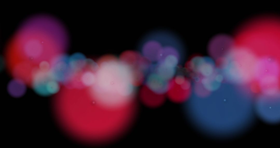 Vibrant Abstract Bokeh Light Spots on Black Background